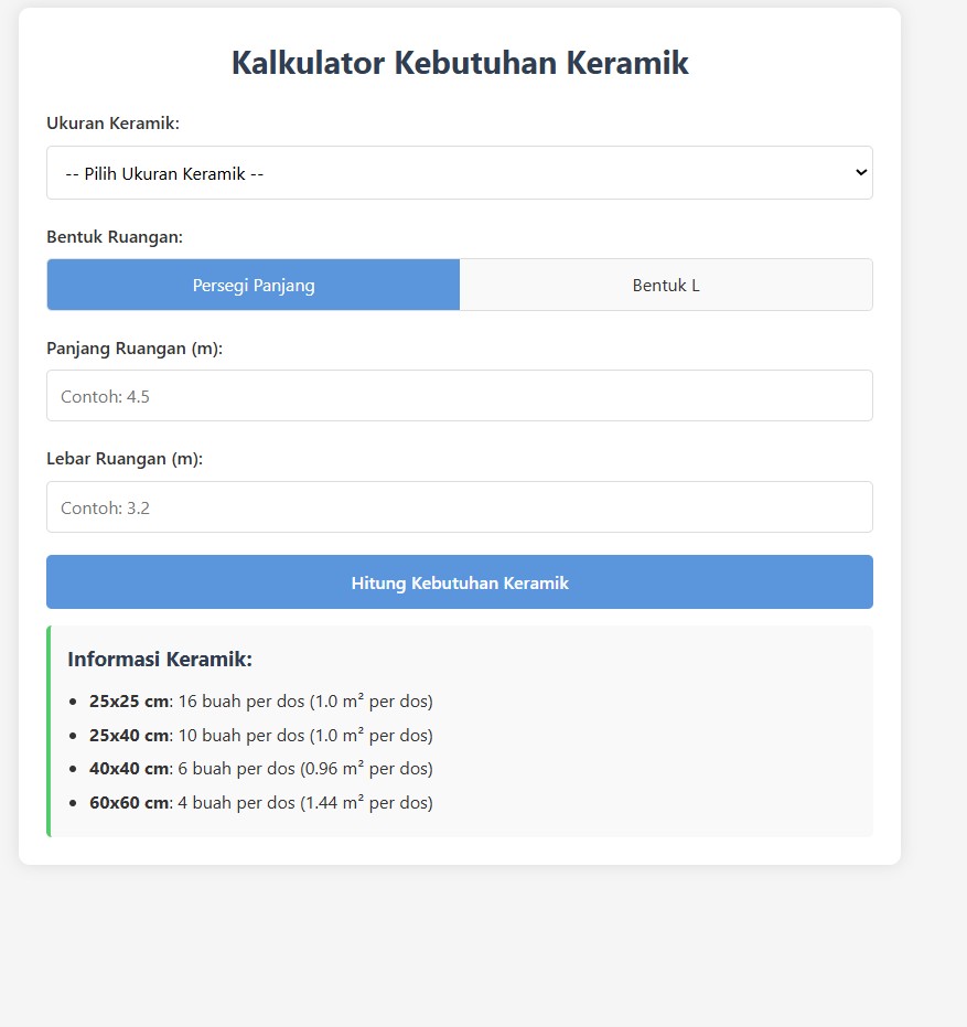 Aplikasi Kalkulator Bangunan